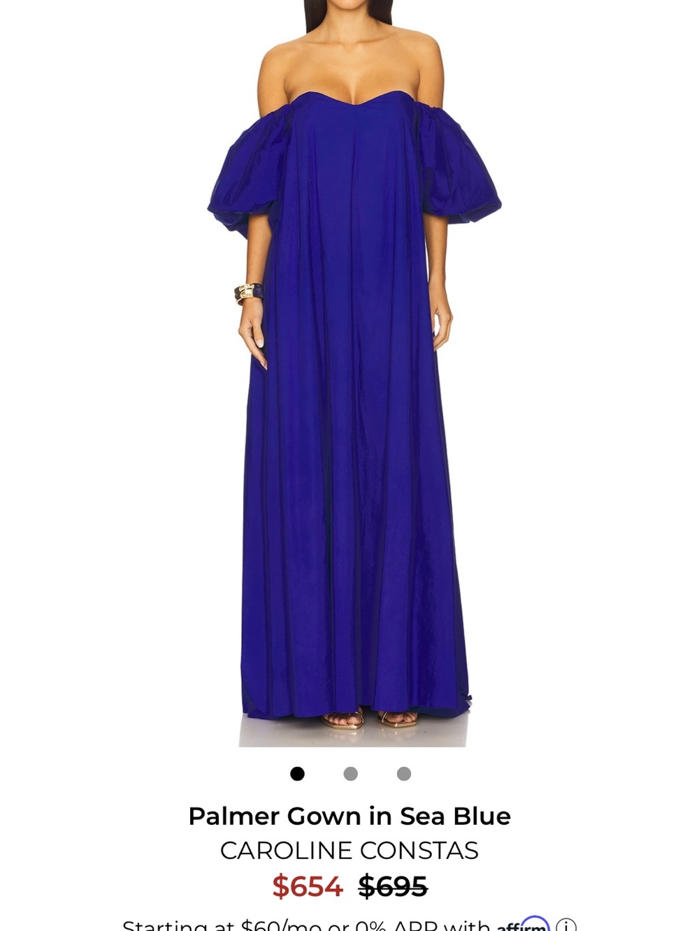 Caroline Constas Cobalt Strapless Maxi Dress - Picture 2 of 3
